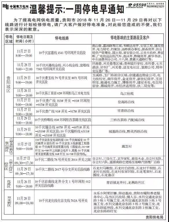 贵阳市最新停电通知，了解停电情况，做好应对准备